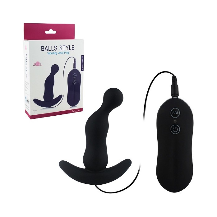 Вибростимулятор анальный Balls Style Vibrating Anal Plug чёрного цвета