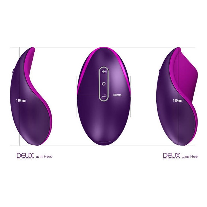 Фиолетовый вибратор для пары 2 в 1 ZINI DEUX. Фотография 6.