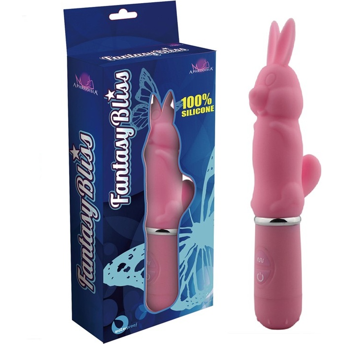 Розовый вибростимулятор в форме кролика 10 Function Rabbit - 19 см. Фотография 2.
