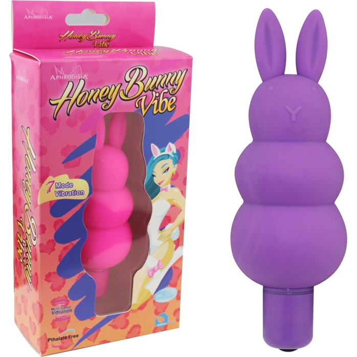Фиолетовый вибратор-кролик Honey Bunny - 12 см