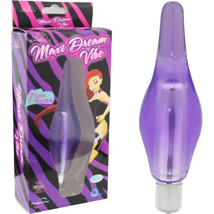Фиолетовый вибростимулятор-пробка Maxi Dream Vibe - 14,5 см