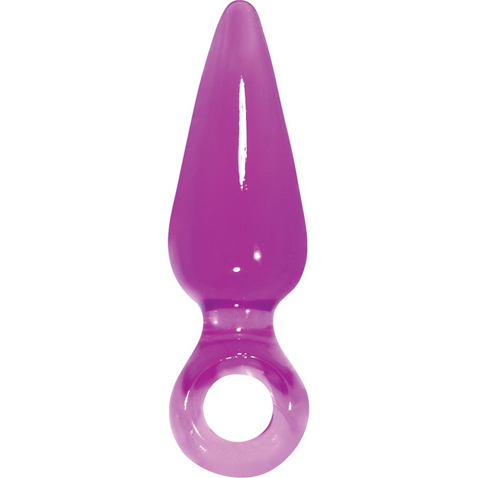 Фиолетовая малая анальная пробка JOLIE с кольцом - 10 см - Jolie