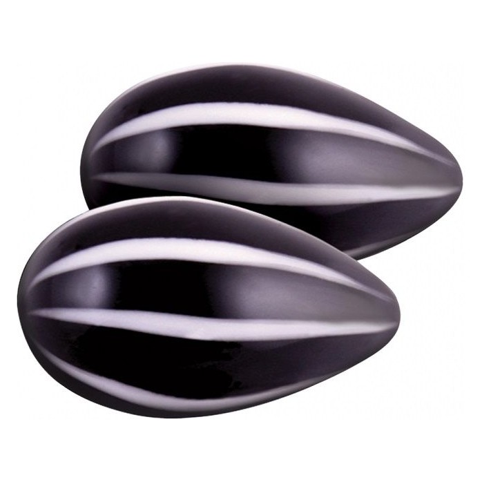 Черные стеклянные вагинальные шарики Crystal Kegel Eggs - Crystal. Фотография 2.