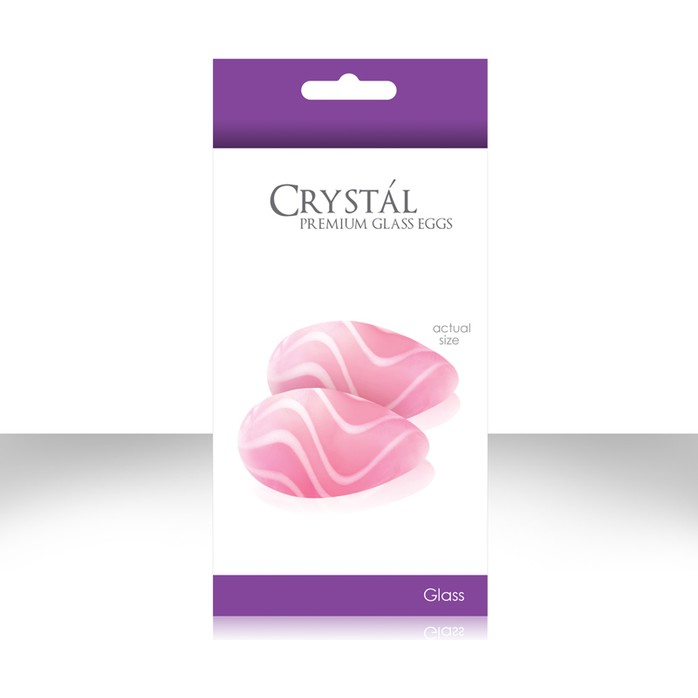 Розовые стеклянные вагинальные шарики CRYSTAL KEGEL EGGS - Crystal. Фотография 4.
