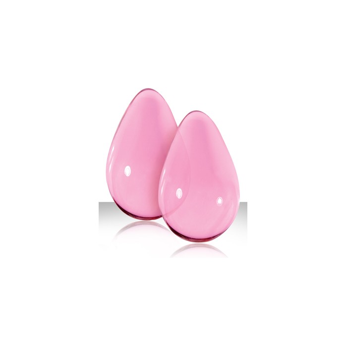 Большие розовые стеклянные вагинальные шарики CRYSTAL KEGEL EGGS - Crystal. Фотография 2.