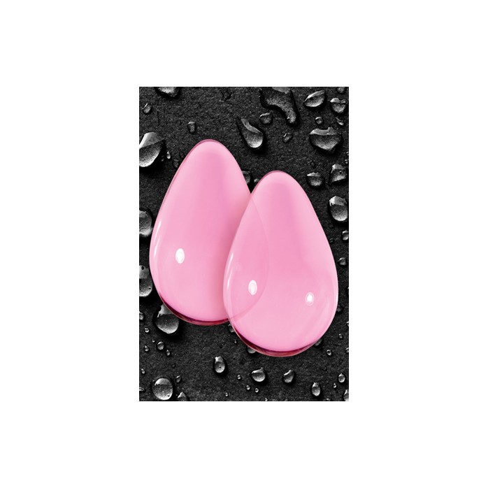 Большие розовые стеклянные вагинальные шарики CRYSTAL KEGEL EGGS - Crystal. Фотография 4.