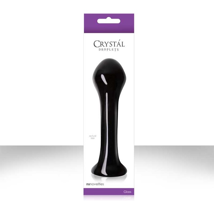 Черный стеклянный анальный стимулятор Crystal Droplets - 14,6 см - Crystal. Фотография 3.