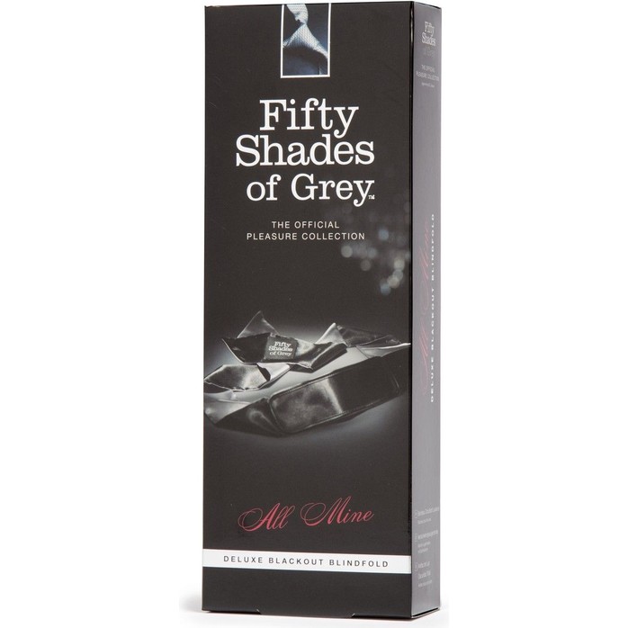 Черно-серая повязка на глаза Satin Deluxe Blindfold - Fifty Shades of Grey. Фотография 4.