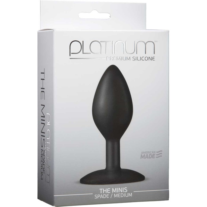 Черная анальная пробка The Minis Spade Medium - 10 см - Platinum Premium Silicone. Фотография 2.