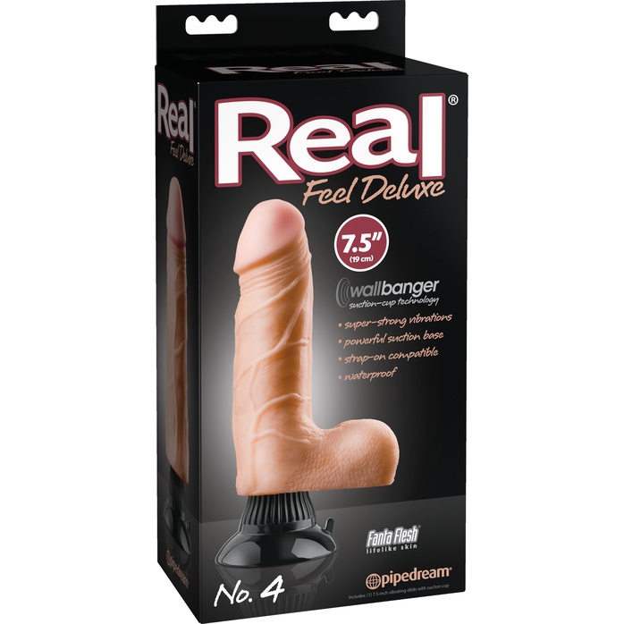 Вибратор телесного цвета с мошонкой Real Feel Deluxe №4 - 19 см - Real Feel Deluxe. Фотография 6.