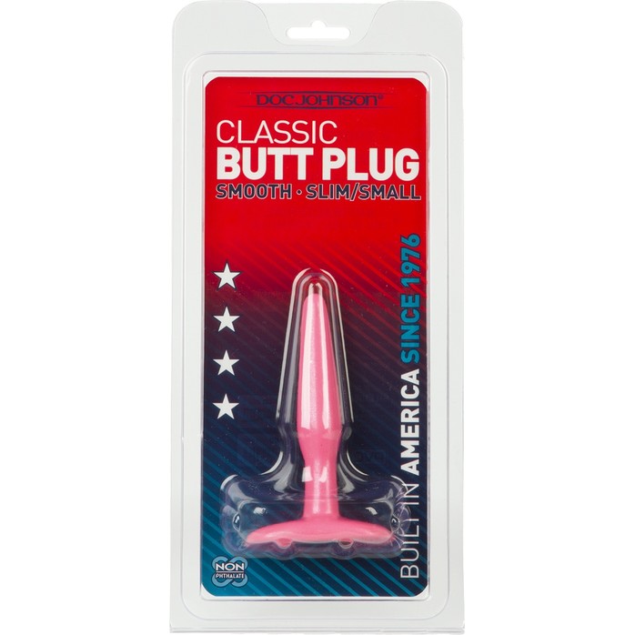 Розовая тонкая анальная пробка Butt Plug Pink Slim Small - 10,5 см - The Classics. Фотография 3.