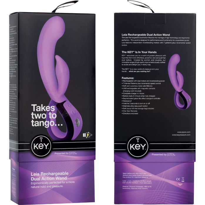 Фиолетовый вибратор Хай-Тек LEIA - Key. Фотография 4.