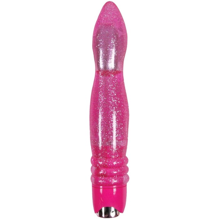Розовый блестящий вибромассажер Starlight Gems Vela Vibrating Massager - 23,5 см - Starlight Gems