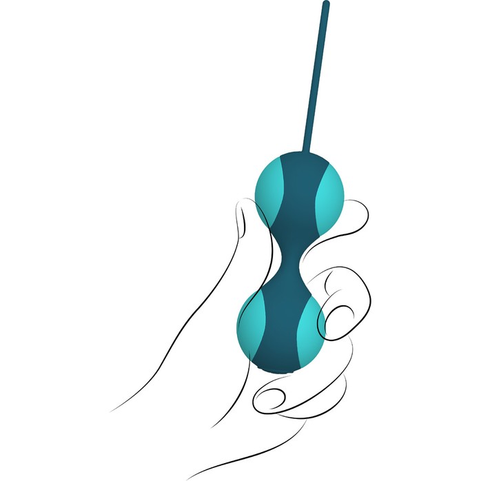 Бирюзовые вагинальные шарики дуэт STELLA II со сменным грузом - Key