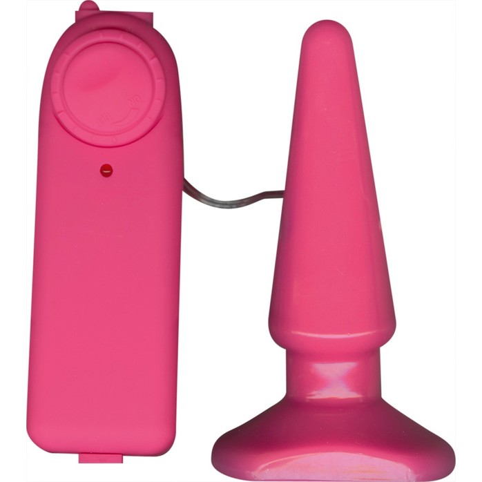 Розовая анальная пробка с вибрацией Funky Vibrating - 10,5 см - Funky