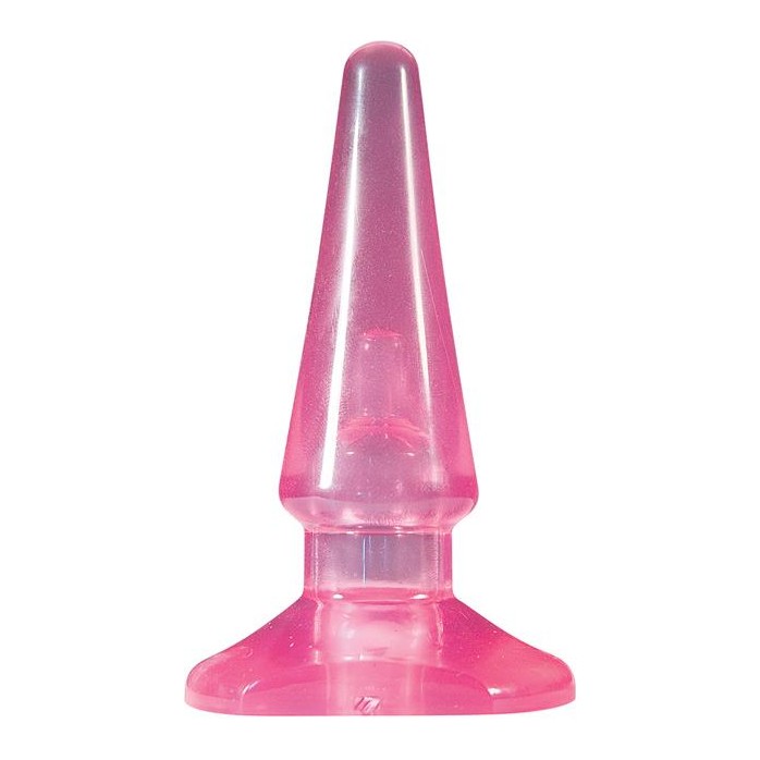 Розовая анальная пробка с вибропулей Passion Plug - 10,5 см - Basics