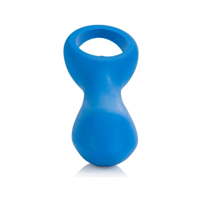 Голубой вибратор с ручкой-кольцом Posh Silicone O Probes - 15 см - Posh. Фотография 7.