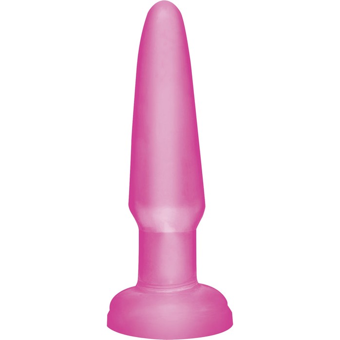 Розовая анальная пробка Basix Rubber Beginners - 10,9 см - Basix Rubber Works