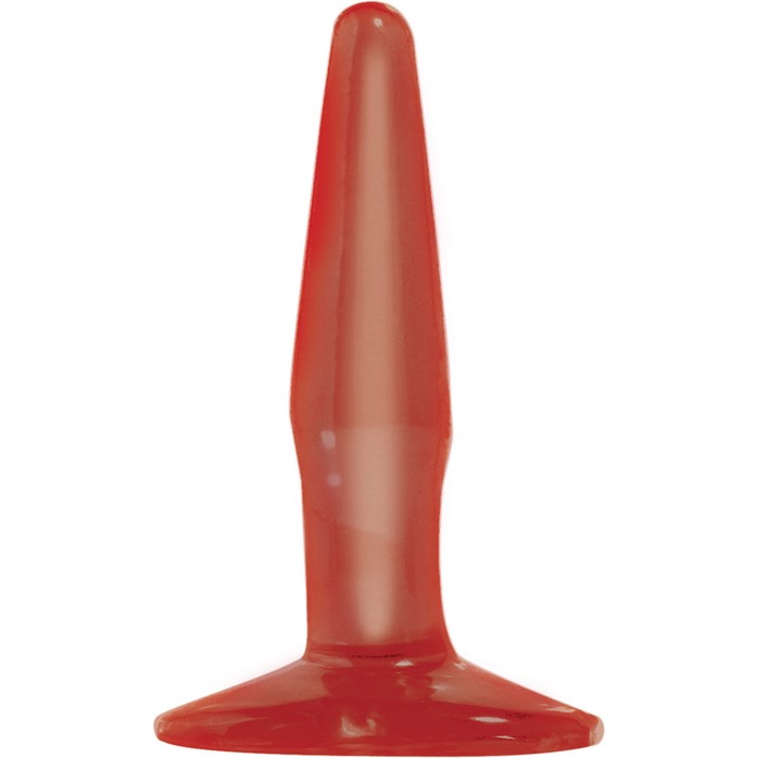 Маленькая красная анальная пробка Basix Rubber Works Mini Butt Plug - 10,8 см - Basix Rubber Works