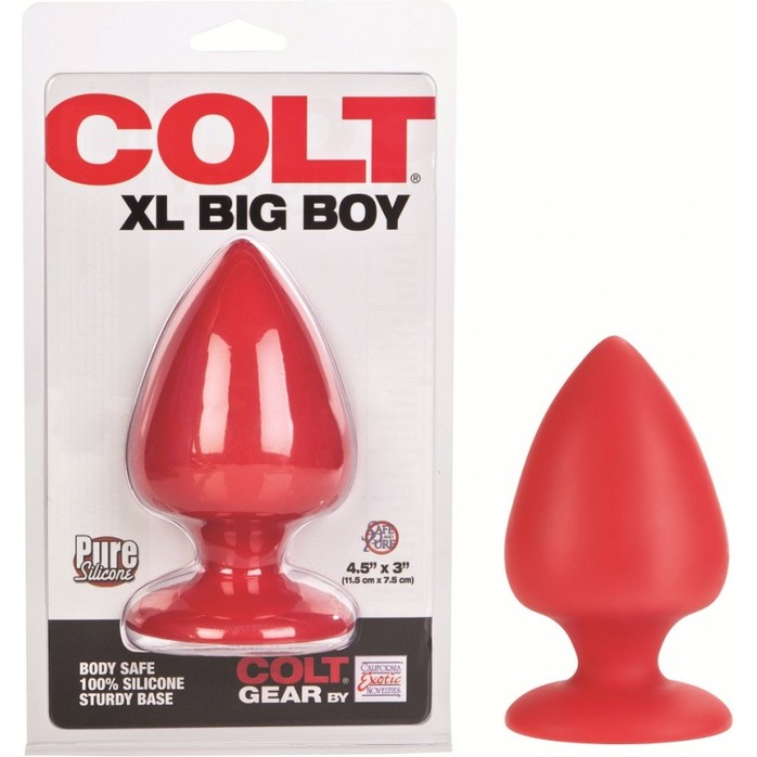 Большая красная анальная пробка COLT XL Big Boy - 11,5 см - Colt. Фотография 2.