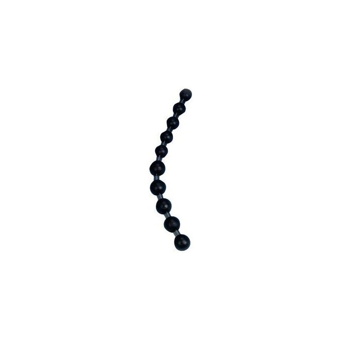 Чёрная анальная цепочка Jumbo Thai Beads - 28 см