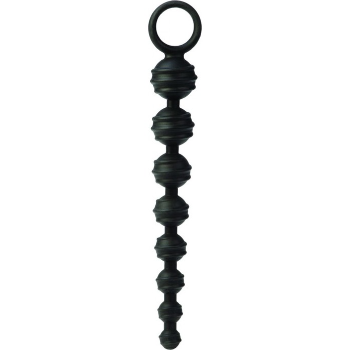 Чёрная анальная цепь из силикона - 28 см - Colt