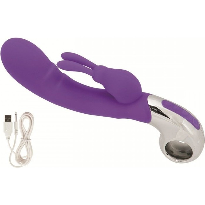 Фиолетовый вибратор Embrace Bunny Wand - 21 см - Embrace