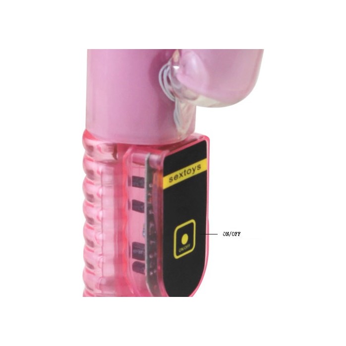 Розовый вибратор Clit Criter Rabit с пультом ДУ - 24,5 см. Фотография 5.