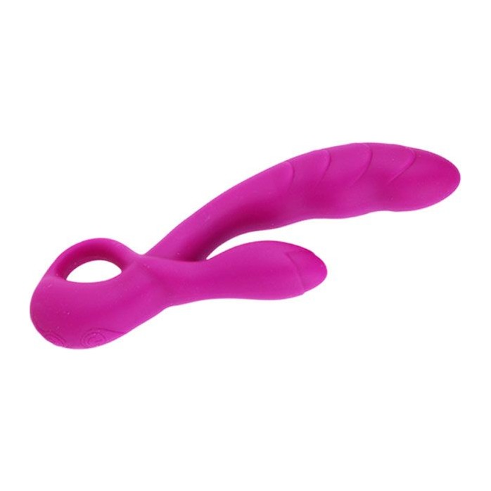 Перезаряжаемый вибратор Audding с клиторальным отростком - 22,5 см - Pretty Love. Фотография 3.