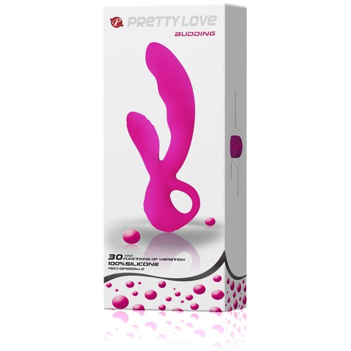 Перезаряжаемый вибратор Audding с клиторальным отростком - 22,5 см - Pretty Love. Фотография 7.