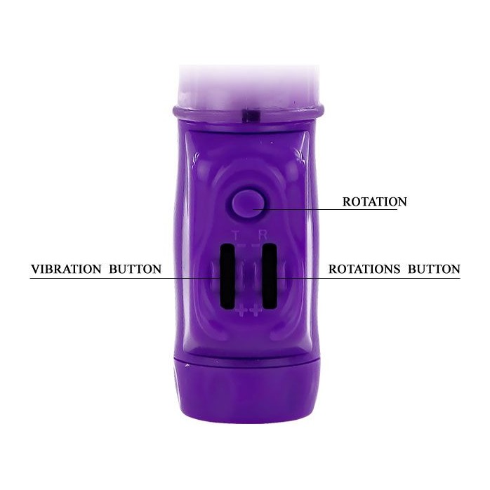 Фиолетовый хай-тек вибратор с ротацией и возвратно-поступательным движением - 24 см. Фотография 5.