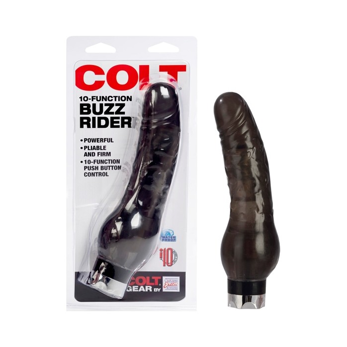 Реалистичный дымчатый вибратор COLT 10 Function Vibes Buzz Rider - 17,75 см - Colt. Фотография 2.
