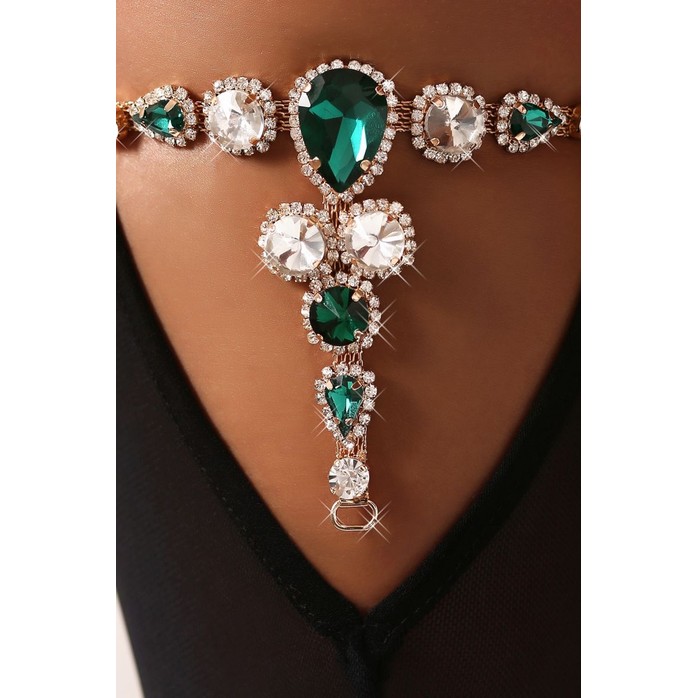 Чулки со стразами на атласном поясе. Фотография 3.