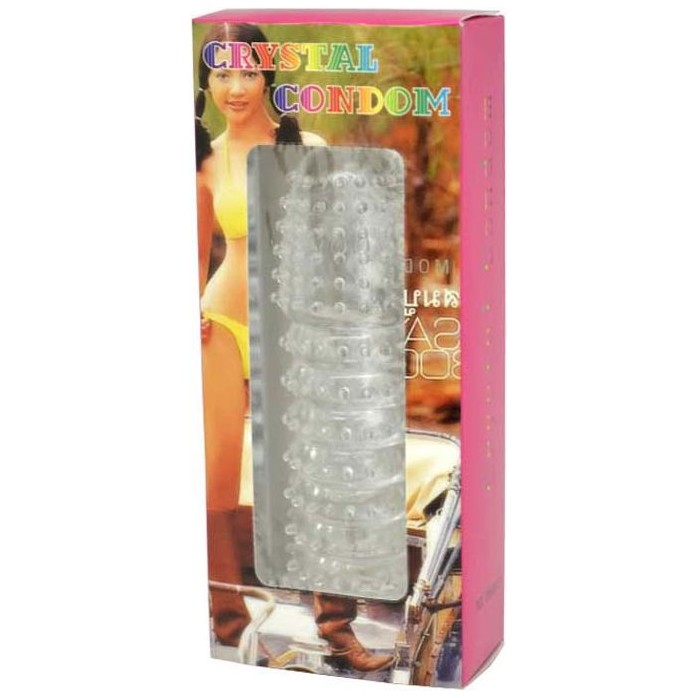 Прозрачная насадка с шипиками Cristal Condom - 12,5 см. Фотография 2.