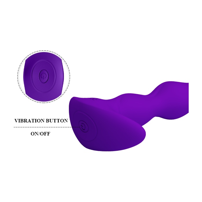 Фиолетовый анальный стимулятор простаты с вибрацией Yale - 14,5 см - Pretty Love. Фотография 6.