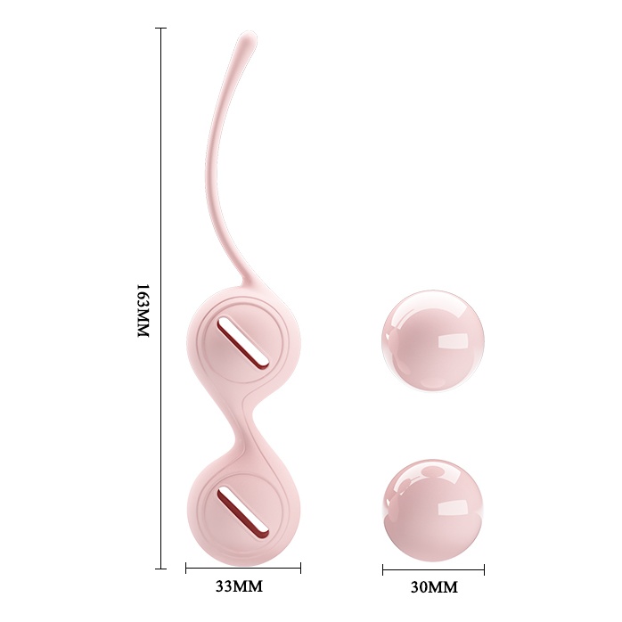 Нежно-розовые вагинальные шарики на сцепке Kegel Tighten Up I - Pretty Love. Фотография 4.