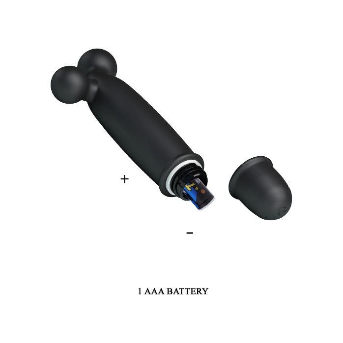 Черный вибратор Goddard со стимулирующими шариками - 11,8 см - Pretty Love. Фотография 6.