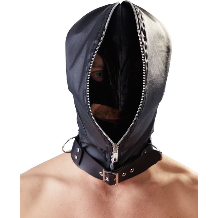 Двухслойный шлем-маска с отверстиями для глаз и рта - Fetish Collection. Фотография 3.