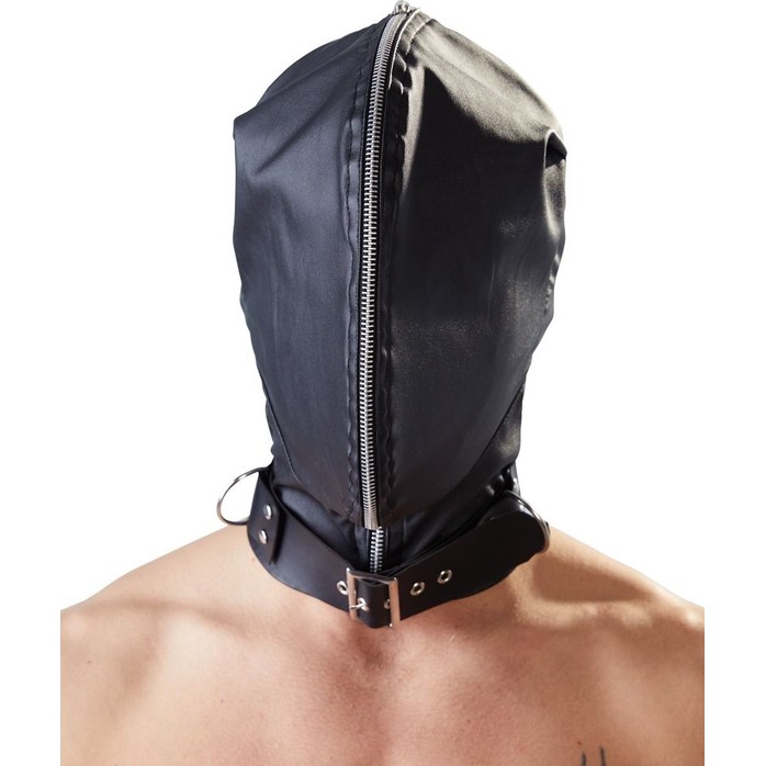 Двухслойный шлем-маска с отверстиями для глаз и рта - Fetish Collection. Фотография 4.