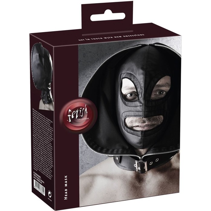 Двухслойный шлем-маска с отверстиями для глаз и рта - Fetish Collection. Фотография 8.