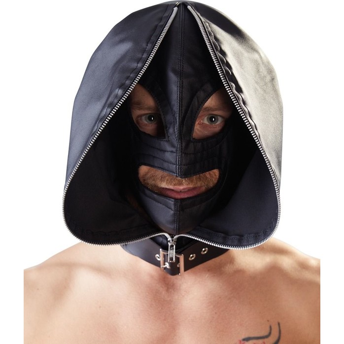 Двухслойный шлем-маска с отверстиями для глаз и рта - Fetish Collection