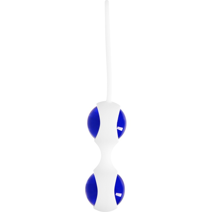 Синие вагинальные шарики Ben Wa Small в белой оболочке - Chrystalino. Фотография 3.