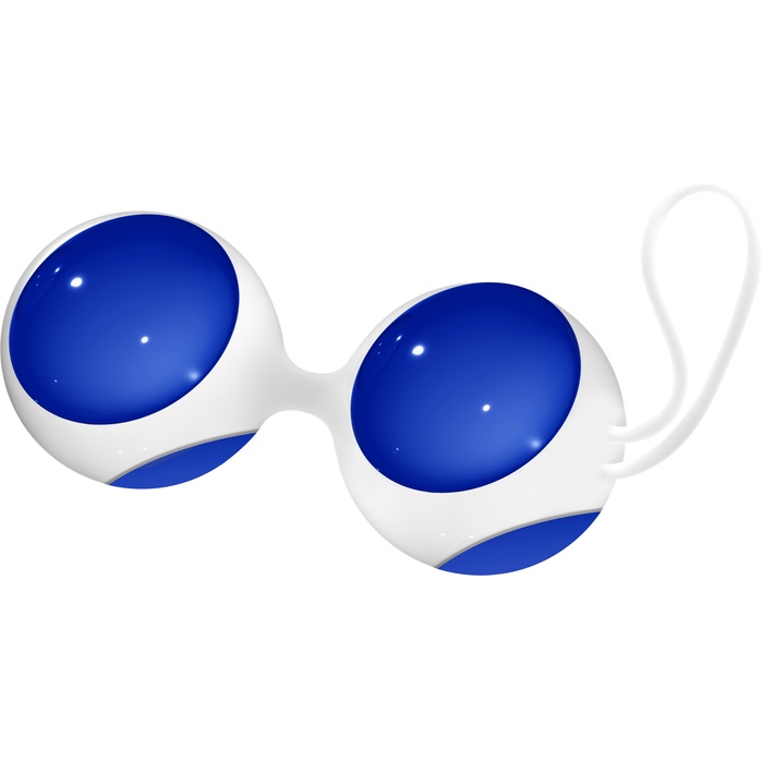 Синие вагинальные шарики Ben Wa Small в белой оболочке - Chrystalino