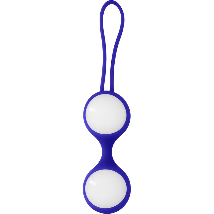 Белые стеклянные вагинальные шарики Ben Wa Medium в синей оболочке - Chrystalino. Фотография 2.