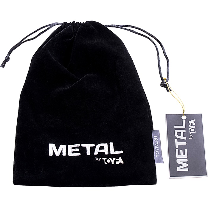 Серебристая анальная втулка TOYFA Metal с белым хвостиком - Metal. Фотография 4.