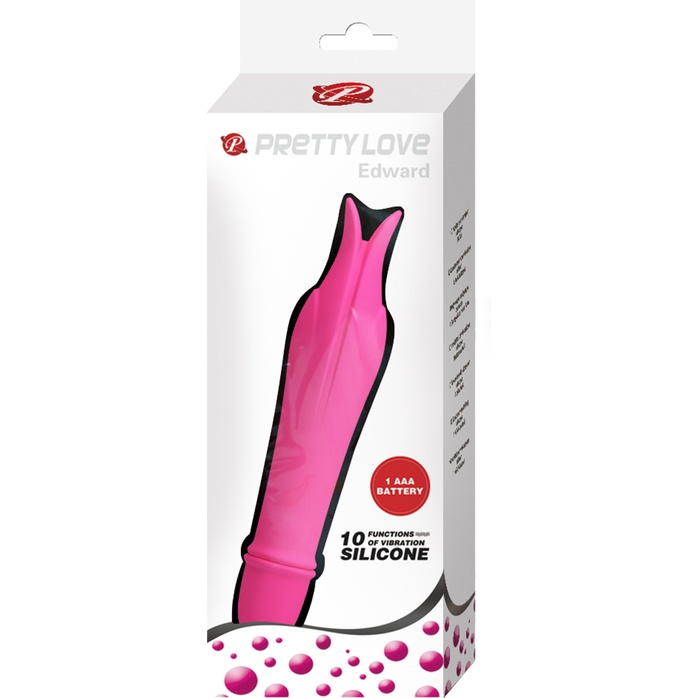 Розовый миниатюрный вибромассажер Edward с усиками - 14,5 см - Pretty Love. Фотография 7.