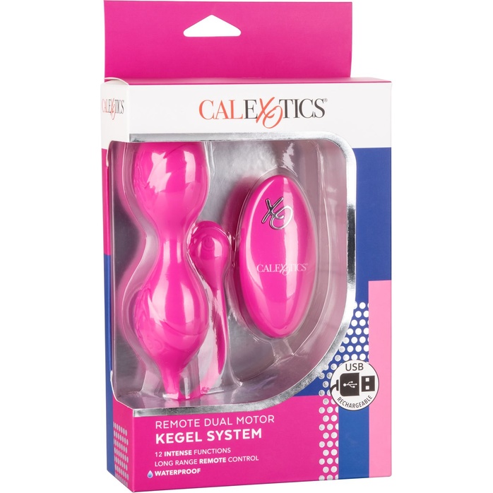 Розовые вагинальные шарики с ДУ и функцией памяти Remote Dual Motor Kegel System. Фотография 8.