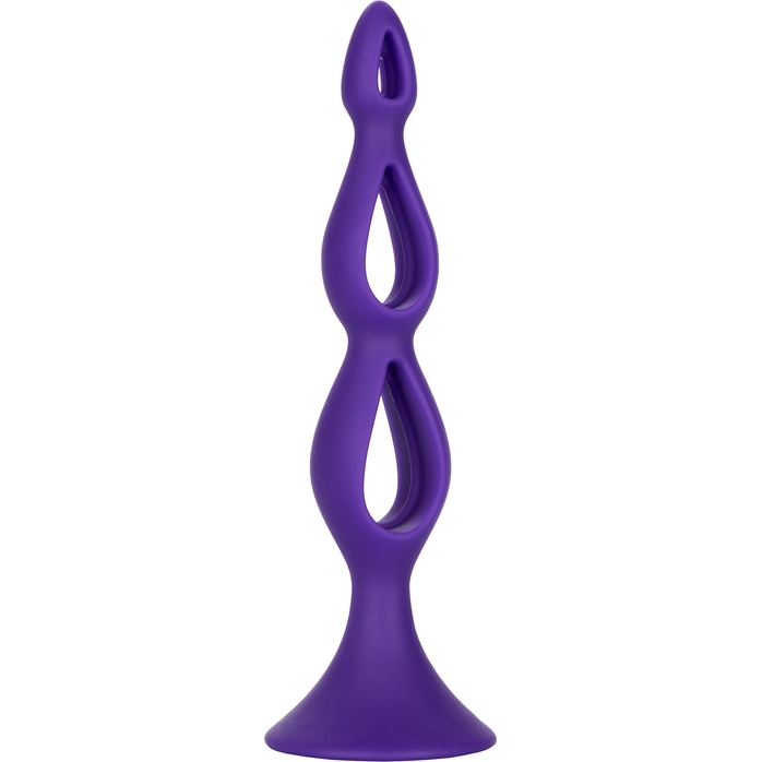 Фиолетовая анальная елочка Silicone Triple Probe - 14,5 см - Booty Call. Фотография 3.