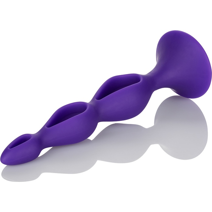 Фиолетовая анальная елочка Silicone Triple Probe - 14,5 см - Booty Call. Фотография 4.
