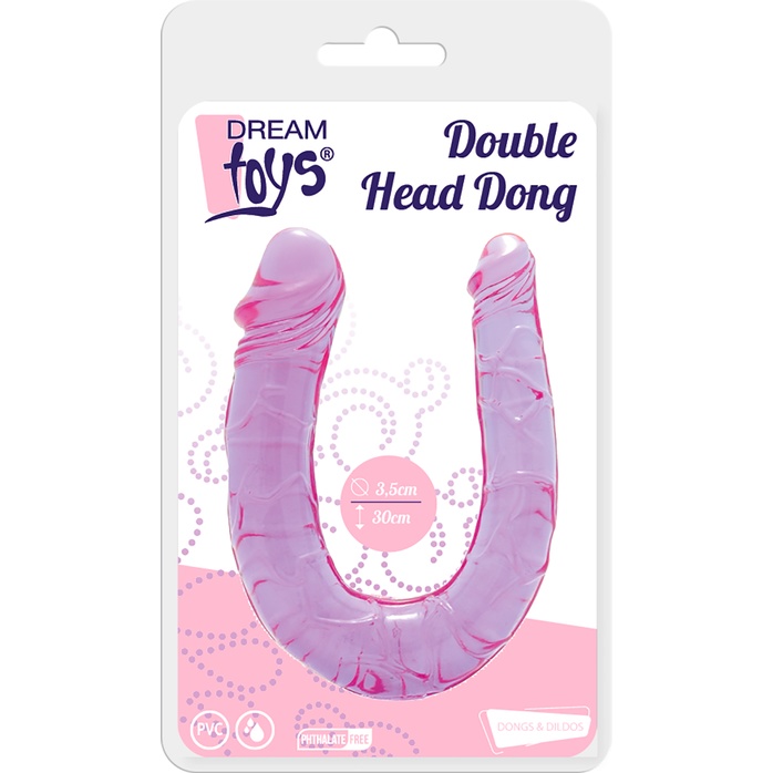 Фиолетовый двойной фаллоимитатор DOUBLE HEAD DONG - 30 см - All Time Favorites. Фотография 2.